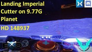 Elite Dangerous - Imperial Cutter Landing on 9.77G Planet