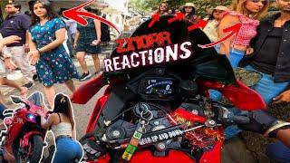 Zx10r Loud Exhaust Shocks Mussoorie Market  || Cute College Girls Reaction to Kawasaki Zx10r 