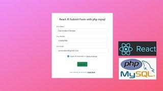 React JS Submit Form with php mysql