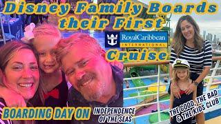 Disney Family Boards Their First Royal Caribbean Cruise Independence of the Seas 2024 #cruiseship