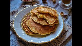 Pancakes sarate cu porumb si sunca
