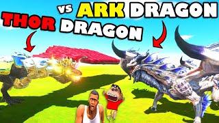 ARK UNDEFEATED DRAGON vs SHINCHAN THOR DRAGON and CHOP in ANIMAL REVOLT BATTLE SIMULATOR