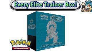 Opening Every Elite Trainer Box Made - XY Steam Siege - Pokemon TCG Unboxing