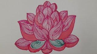 I've  tried something new, line art in flower /creative art #art #creative #patternmaking