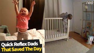 Dads With Lightning Fast Reflexes Compilation | Dad Saves The Day!