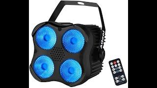 AQOOL RGBW LED Light DJ Wash Light with Remote & DMX Control Sound Activated Stage Spot light