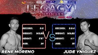 Rene Moreno vs Jude Yniguez FULL FIGHT | #RedPromotions #LegacyContinues #Boxing