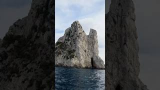 The iconic "Faraglioni" rock formations off the coast of Capri #travel #Italy #wow #rockformation