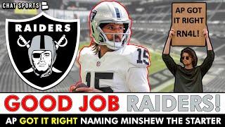 Gardner Minshew The CORRECT PICK By Antonio Pierce To Be Raiders Starting QB Over Aidan O’Connell