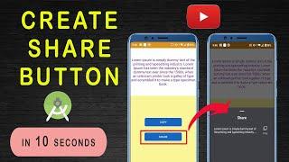 Create Share Button in Android Studio | Share Text from Android App | Android App Tutorial