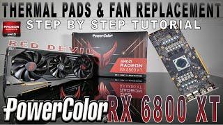 POWERCOLOR RADEON RX 6800 XT " RED DEVIL " | Thermal Pads & Fan Replacement | DISASSEMBLY Tutorial