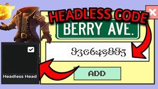 How To Get HEADLESS in Berry Avenue! (Headless Code Berry Avenue) *EASY*