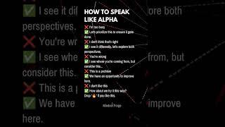 How to speak like alpha.. | #motivation #mindset #alpha #dream