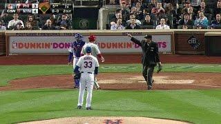 PHI@NYM: Harvey hits Utley with a pitch