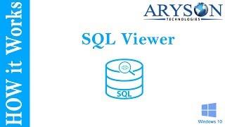 How to Open SQL Database using SQL Viewer from MDF File?