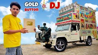 Gold Play Button vs Dj Truck !! what's inside gold play button