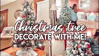 DECORATE MY CHRISTMAS TREE WITH ME | DIY CHRISTMAS TREE RIBBON | FARMHOUSE CHRISTMAS DECOR