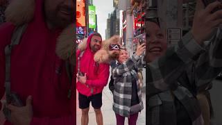 My dog took over Times Square! #nyc #goldendoodle #dogbackpack