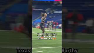 Xavier Worthy’s reaction to his 40 time  (via @NFL)