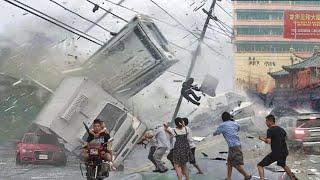 Chaos hits China today! Destructive strong winds uproot everything in Hebei