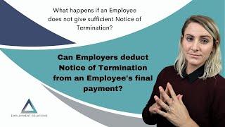 Deduction of Notice of Termination of Employment | South African Labour Law | Section 34 of the BCEA