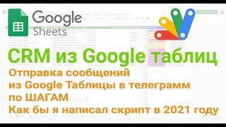  Отправка сообщений из Google Таблицы в телеграмм по шагам V2. Как бы я написал скрипт в 2021 году