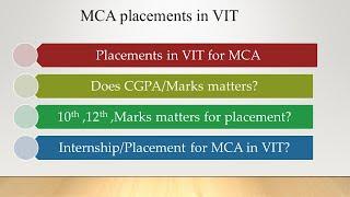 7. MCA placements in VIT Vellore Chennai  Bhopal || 31.6 lpa ||  CGPA matters in Placements for MCA