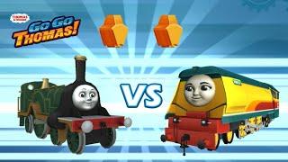 Thomas & Friends: Go Go Thomas  EMILY Versus REBECCA, ROARING FALLS Map! 