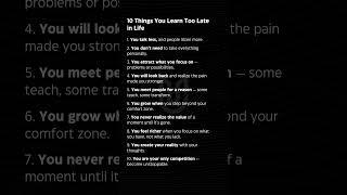 10 Harsh Truths You Learn Too Late | Life Lessons That Change Everything