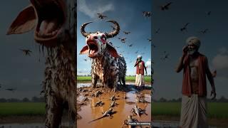 The cow covered in millions of lizards  the farmer was frightened , #ai #rescue #trending #cow