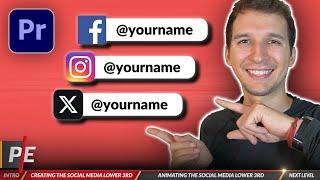 Animated SOCIAL MEDIA Lower Third Tutorial & Free Template (Adobe Premiere Pro 2024)