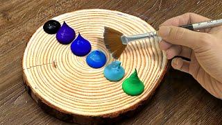 Abstract Wood Painting TRICKS | How to Make a BEAUTIFUL Painting | EASY Tutorial