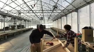 Building our new greenhouse benches