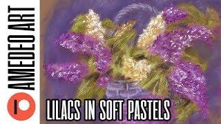 How to paint flowers in soft pastels - Lilac Bouquet