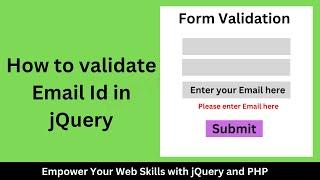 How to validate Email Id in jQuery || jQuery email validation regex || Email validation using jQuery