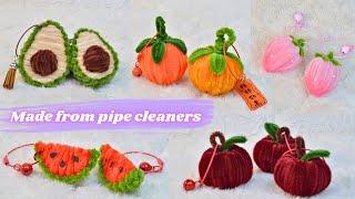 Amazing pipe cleaners keychain ideas | 5 kinds of fruits made from chenille wire