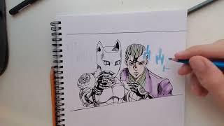 Speed drawing Kira Yoshikage & Killer Queen || JoJo's Bizzare Adventure Diamond is Unbreakable