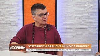 "Österreich braucht mündige Bürger": Madeleine Petrovic zu Gast bei Wir sprechen Klartext