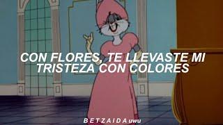 Bugs Bunny bailando "con flores, te llevaste mi tristeza con colores"