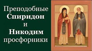 Преподобные Спиридон и Никодим, просфорники Печерские, в Ближних пещерах. Жития святых