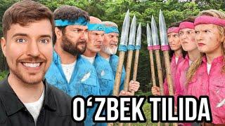 Erkaklar Vs Ayollar Yovvoyi O'rmonda $500,000 Kurashadilar/@MrBeast /@m1beast01