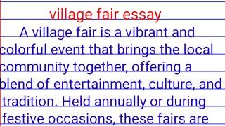 essay on village fair in english| village fair essay in english