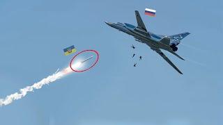 Scary Moment! Russian Tu-22M BACKFIRE hypersonic bomber was hit by a Ukrainian anti-air missile.