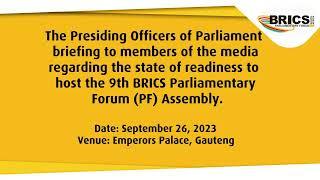 BRICS-PF Media Briefing, 26 September 2023