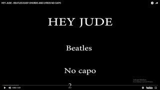 HEY JUDE - BEATLES EASY CHORDS AND LYRICS NO CAPO