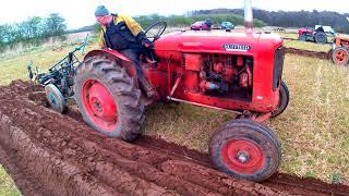 1957-1961 Nuffield Universal Three 2.6 Litre 3-Cyl Diesel Tractor (35HP) With Ransomes Plough