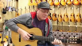 Keith Baxter playing a Juan Huipe Cutaway Nylon String Classical here at Norman's Rare Guitars