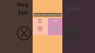 Learn English | #shorts | @Asmara  Javed Learning Excel | Improve vocabulary |