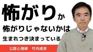 怖がりな人 怖がりじゃない人 生まれつき決まっている 子供の時から顕著～性格心理学と精神医学に詳しい心理カウンセラー 公認心理師 竹内成彦