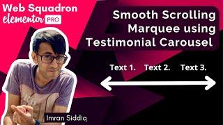 Create a Scrolling Text Marquee in Elementor with NO Plugin -Testimonial Carousel - Free CSS